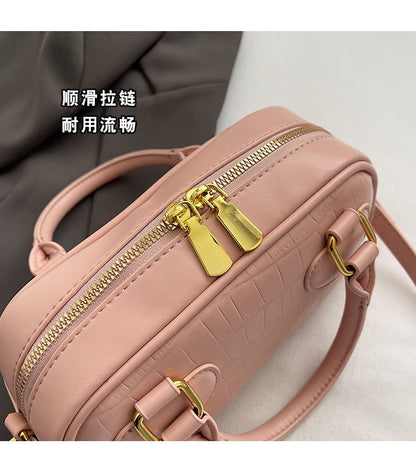 Crossbody Handle Bag Croc Top Grain