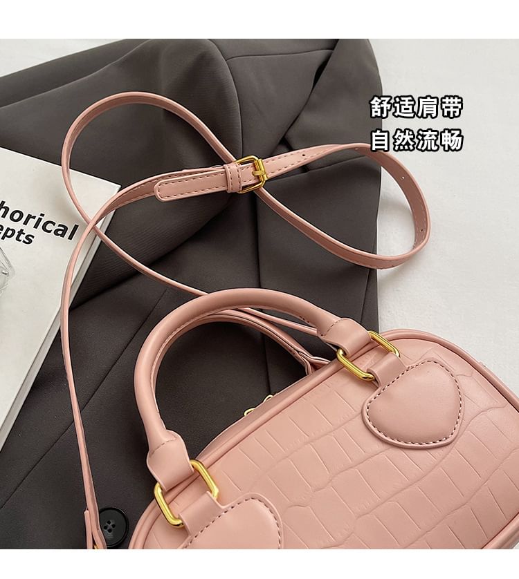 Crossbody Handle Bag Croc Top Grain