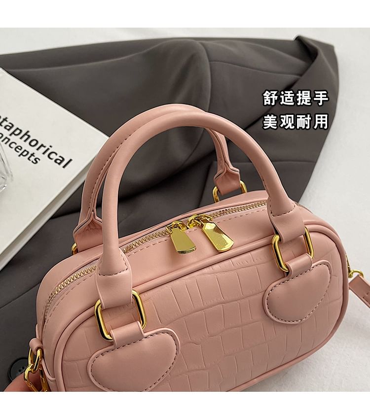 Crossbody Handle Bag Croc Top Grain