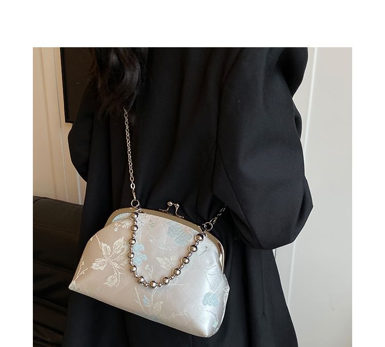 Floral Jacquard Lock Bag Kiss Crossbody