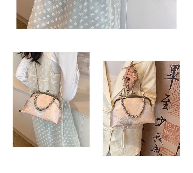 Floral Jacquard Lock Bag Kiss Crossbody