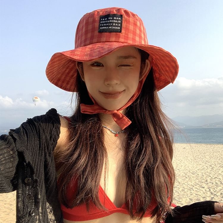 Gingham Bucket Hat Applique