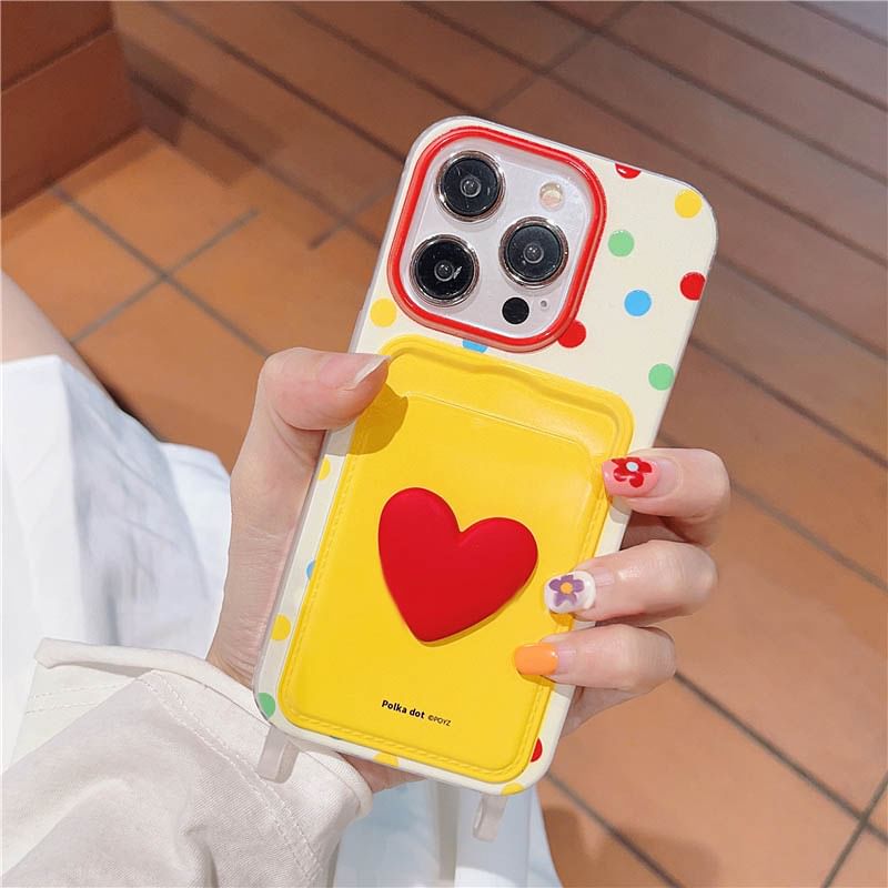 Heart Card Holder Phone Case / Strap / Lanyard / Set