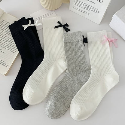 Plain Bow Socks