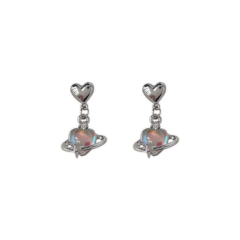 Heart Planet Alloy Drop Earring