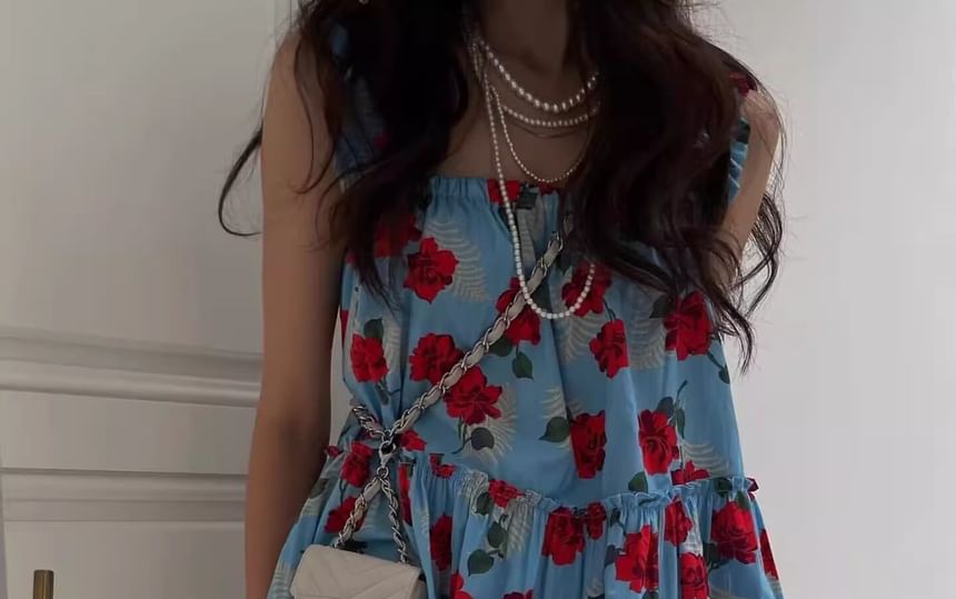 Mini Sleeveless Floral Sundress