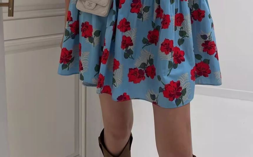 Mini Sleeveless Floral Sundress