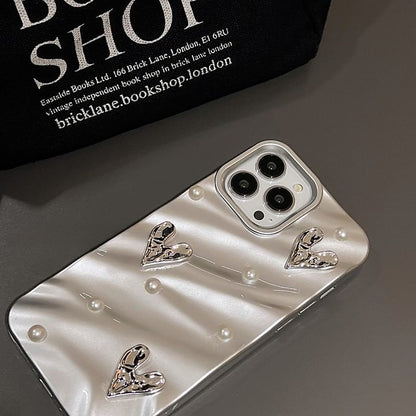 Heart Faux Pearl Phone Case