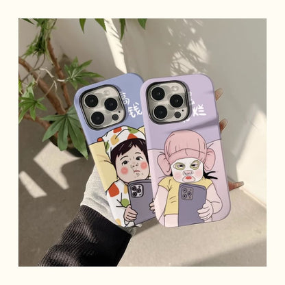 Cartoon Phone Case - iPhone 15 Pro Max / 15 Pro / 15 Plus / 15 / 14 Pro Max / 14 Pro / 14 Plus / 14 / 13 Pro Max / 13 Pro / 13 / 13 mini / 12 Pro Max / 12 Pro / 12 / 12 mini / 11 Pro Max / 11 Pro / 11