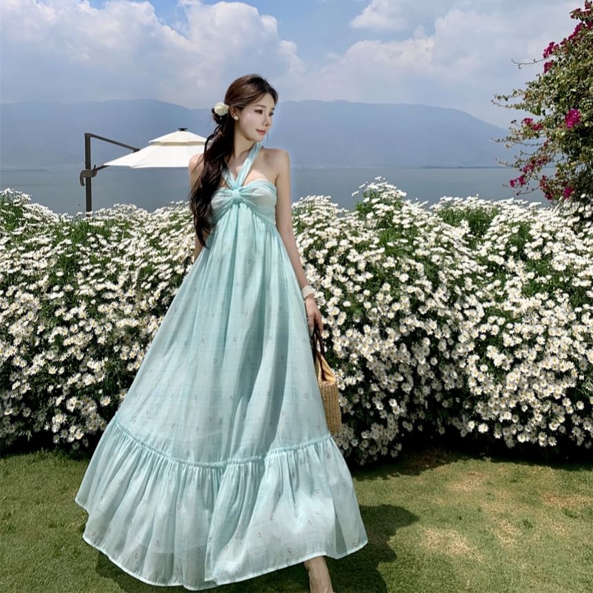 Robe d'été longue à motifs licou