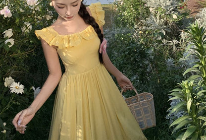 Robe longue unie à épaules dénudées