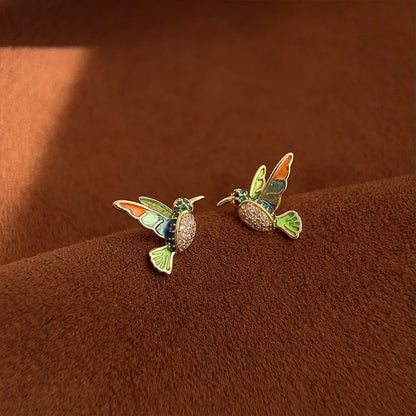 Bird Rhinestone Ear Stud