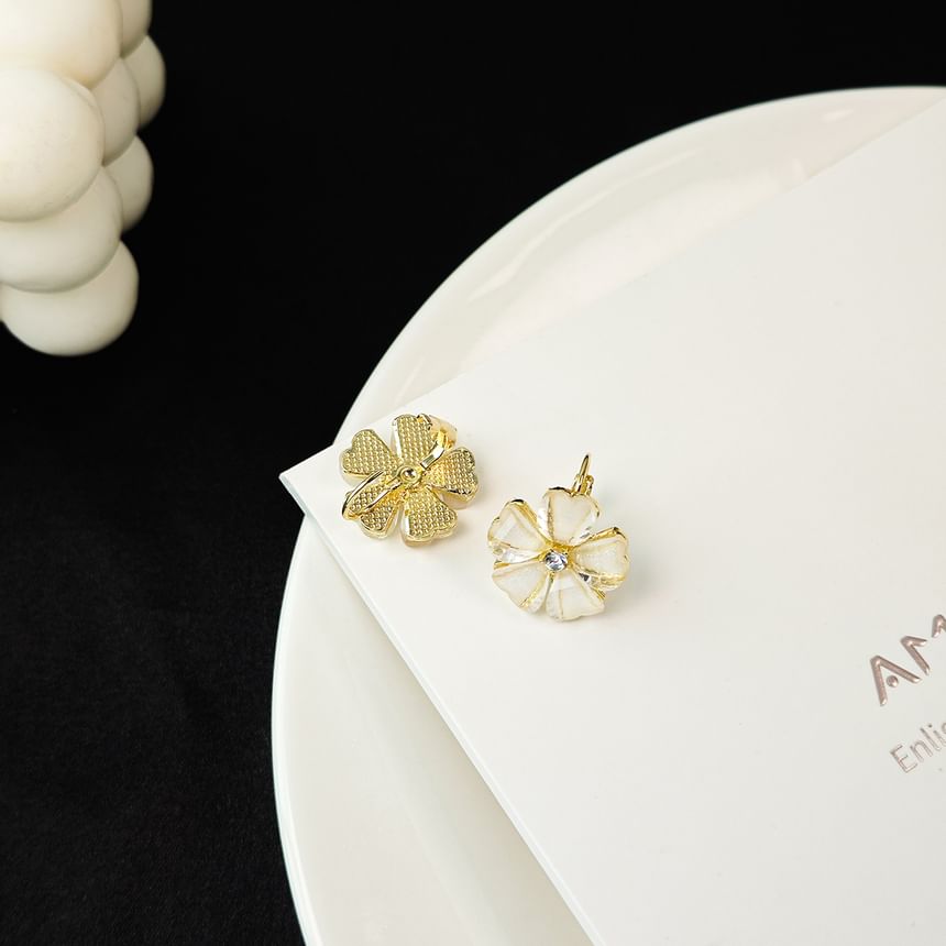 Floral Rhinestone Hook Earring / Ear Stud