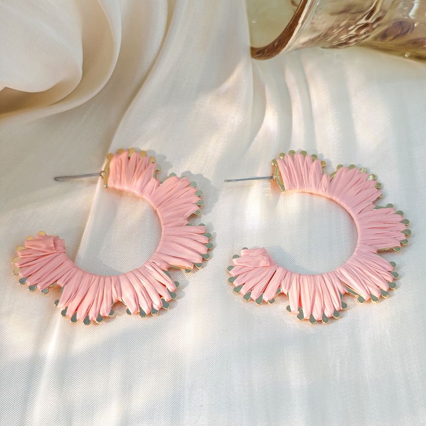 Floral Open Hoop Earring