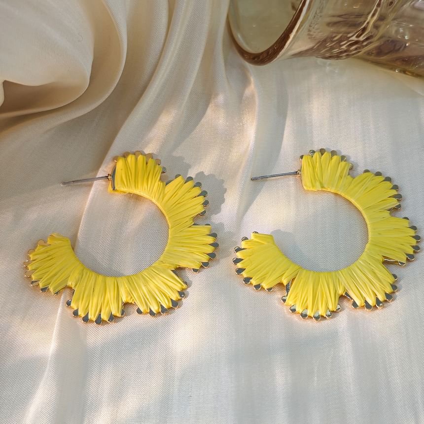 Floral Open Hoop Earring