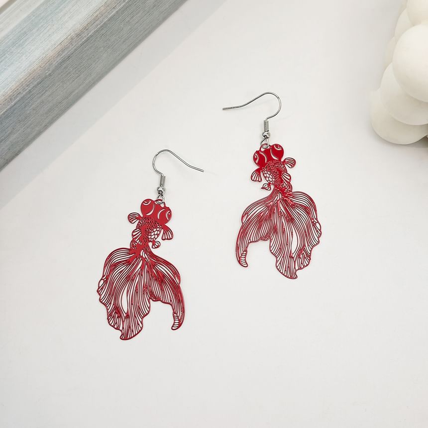 Goldfish Drop Hook Earring