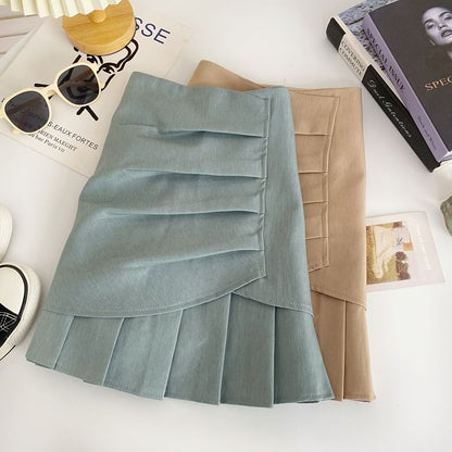 Plain Pleated A-Line Skirt