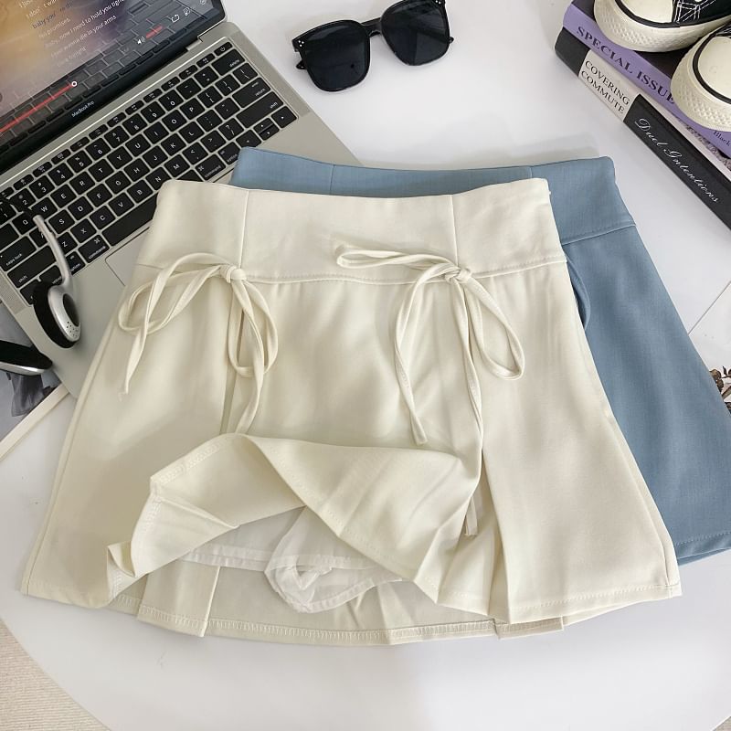 Plain Bow Mini A-Line Skirt