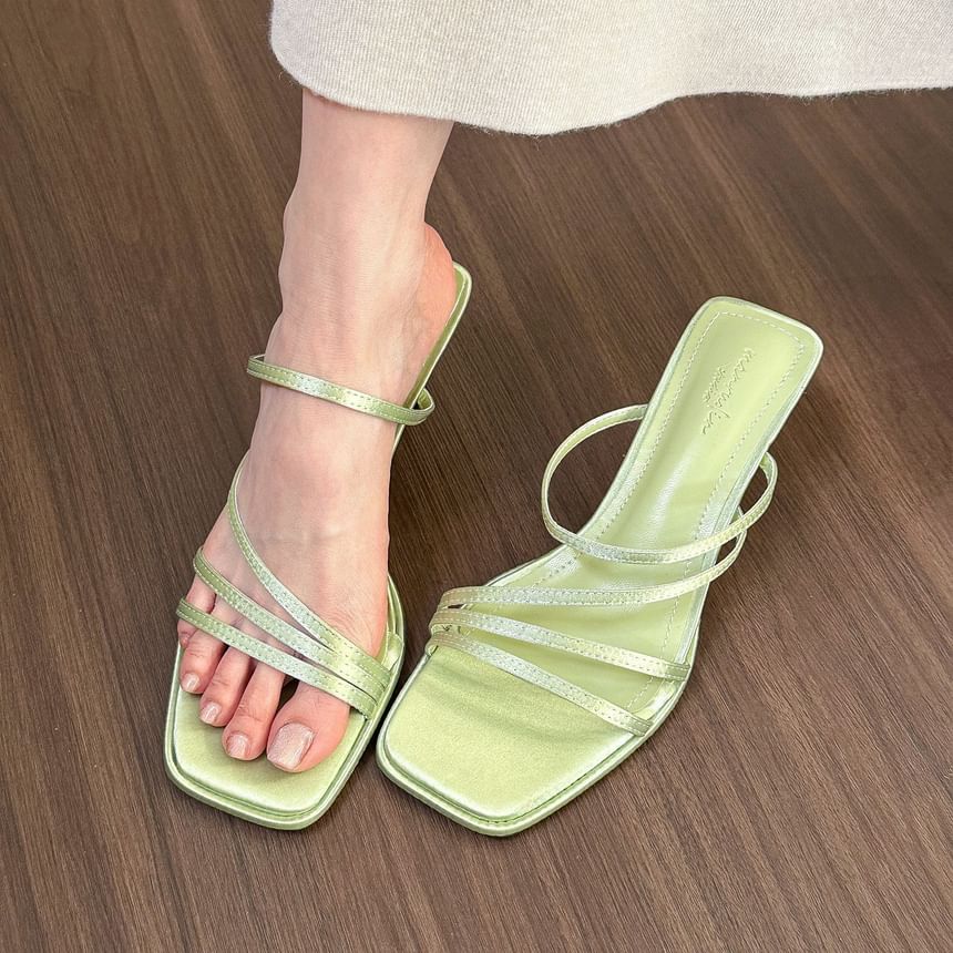 Sandals Heel Strappy Slide Kitten