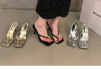 Beaded Kitten Flip-Flops Heel