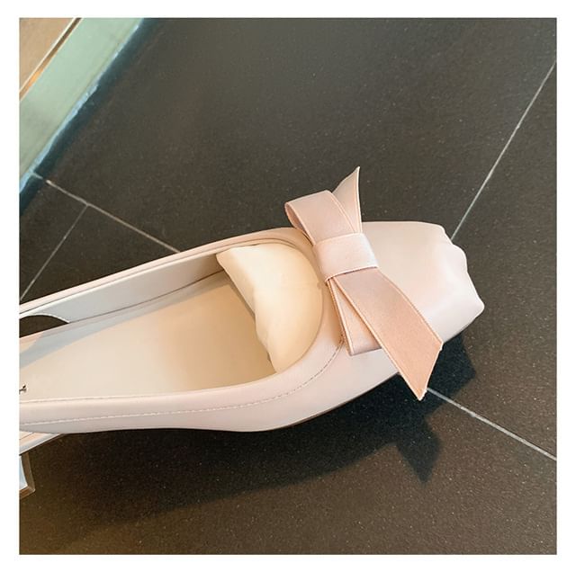 Heel Bow Sandals Slingback Chunky