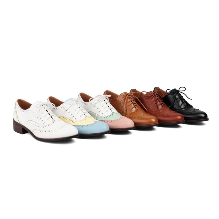 Brogue Oxford Shoes Lace-Up