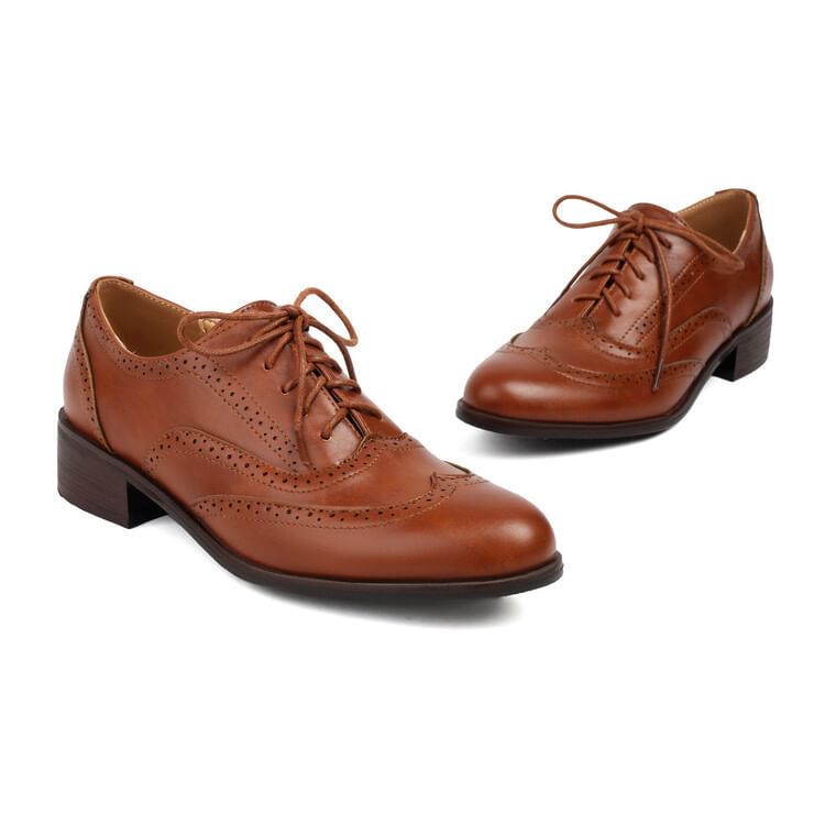 Brogue Oxford Shoes Lace-Up