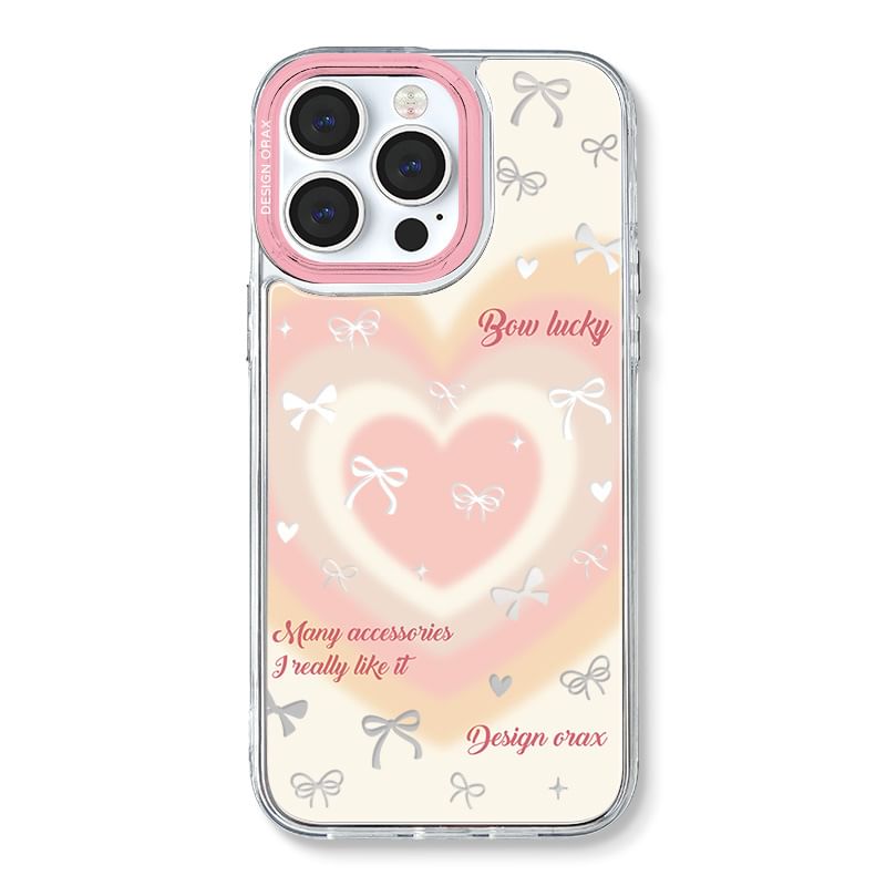 Heart Bow Mirrored Phone Case