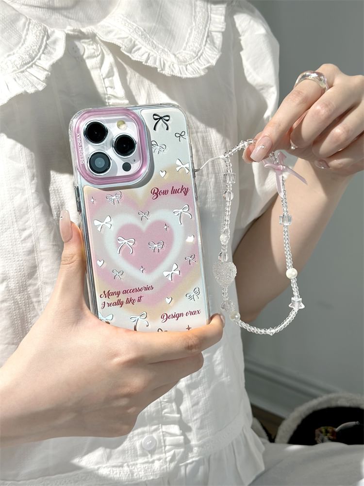 Heart Bow Mirrored Phone Case