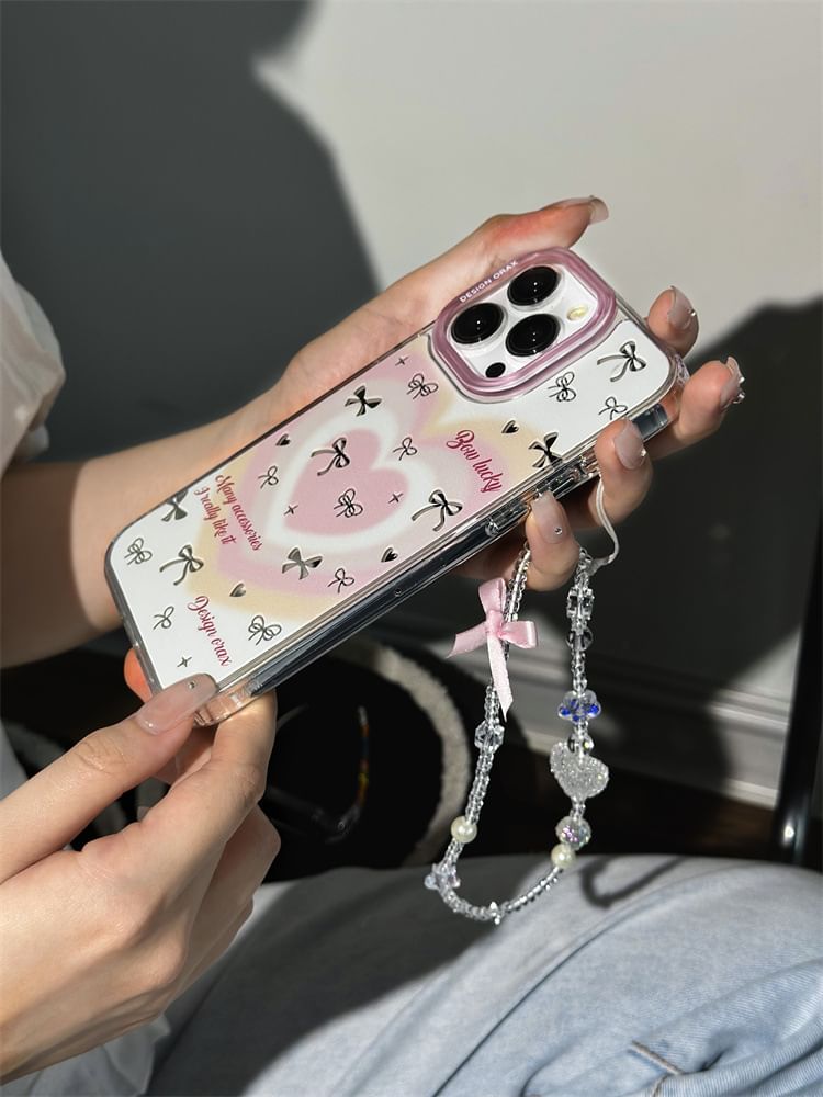 Heart Bow Mirrored Phone Case