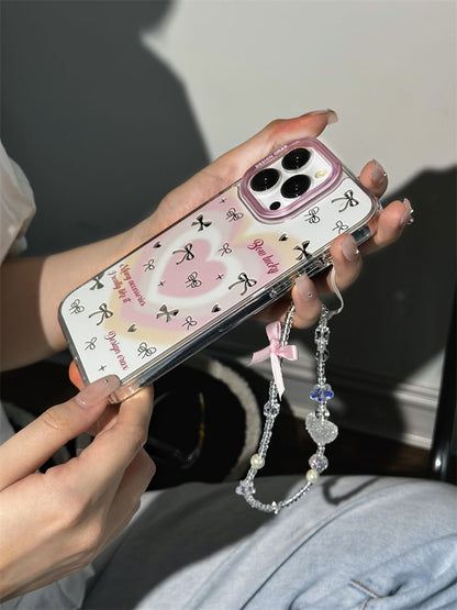 Heart Bow Mirrored Phone Case