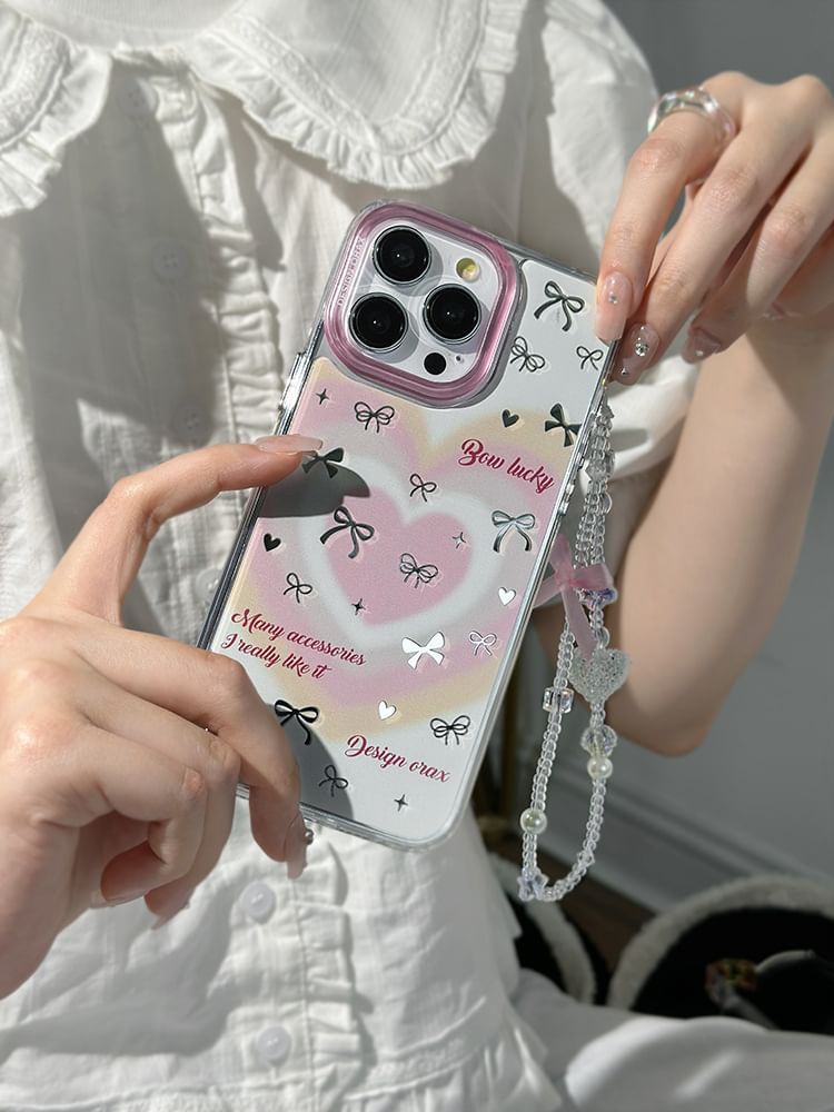 Heart Bow Mirrored Phone Case