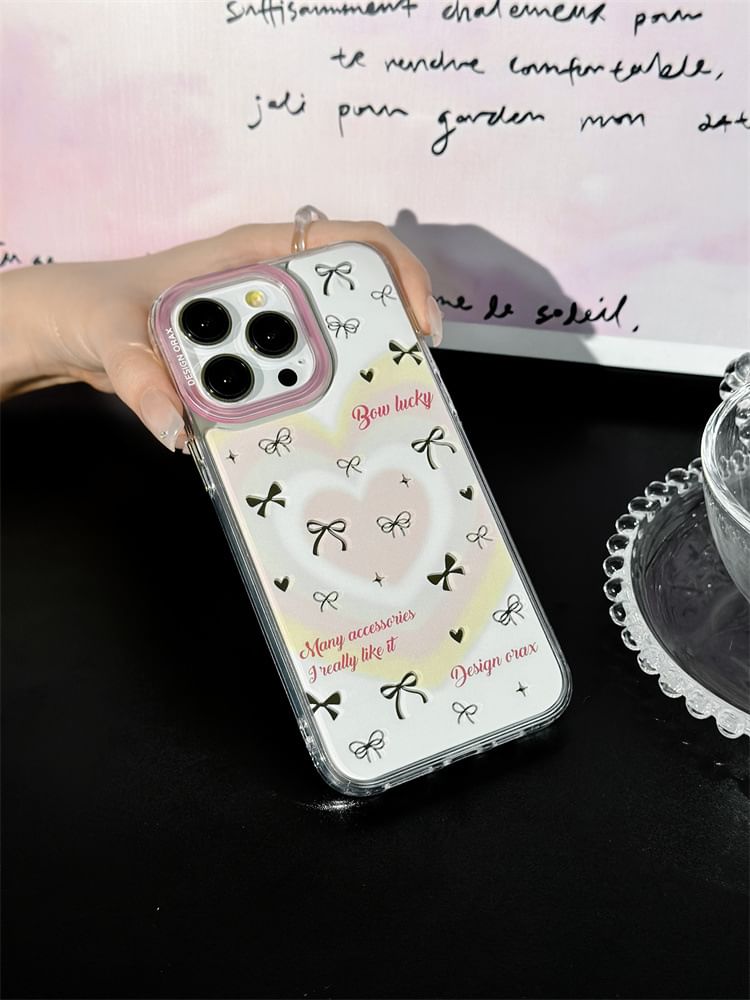 Heart Bow Mirrored Phone Case