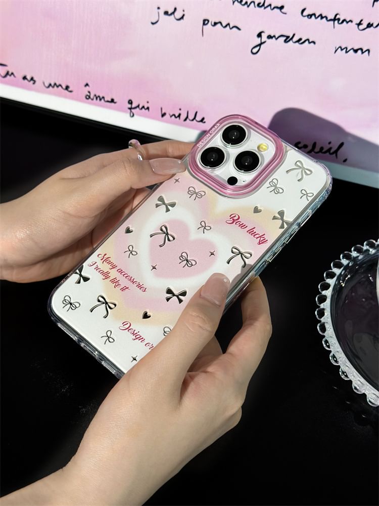 Heart Bow Mirrored Phone Case