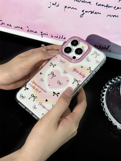 Heart Bow Mirrored Phone Case