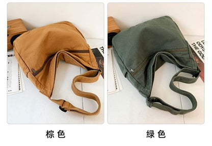 Multi-Pocket Crossbody Canvas Bag
