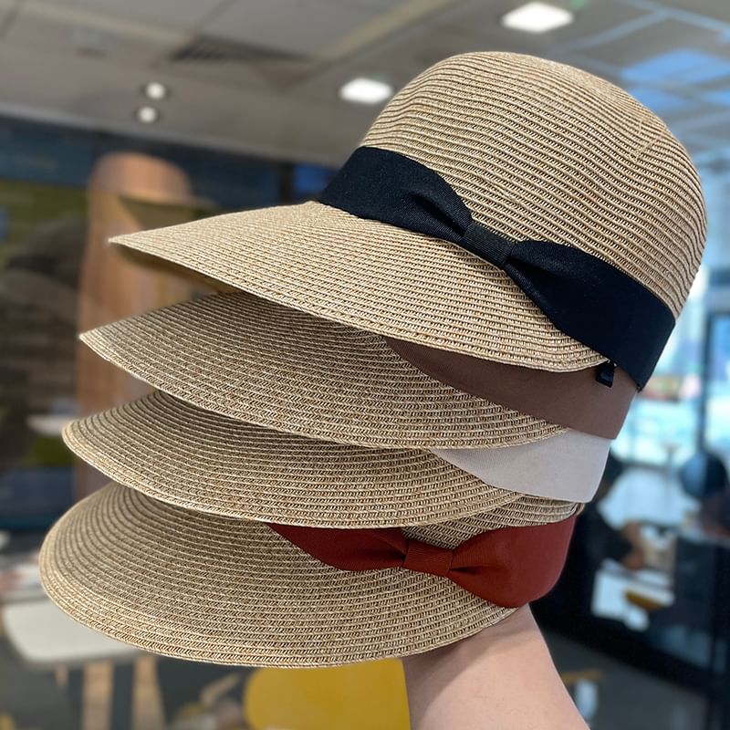 Sun Hat Bow Straw