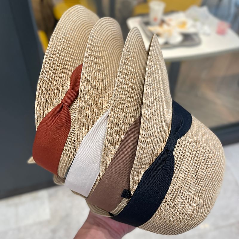 Sun Hat Bow Straw