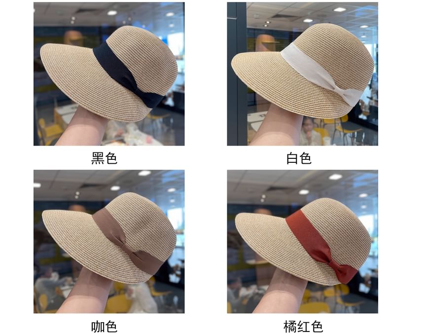 Sun Hat Bow Straw