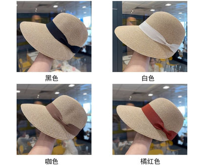 Sun Hat Bow Straw