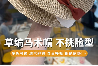 Sun Hat Bow Straw
