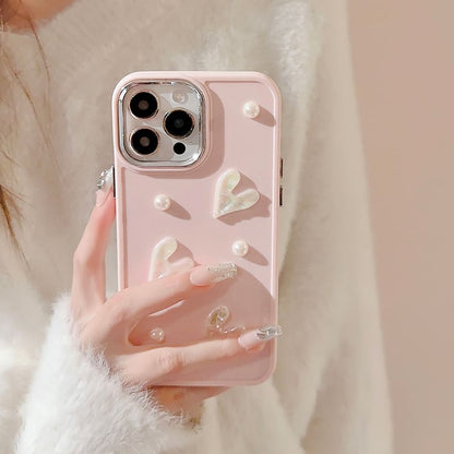 Heart Faux Pearl Phone Case