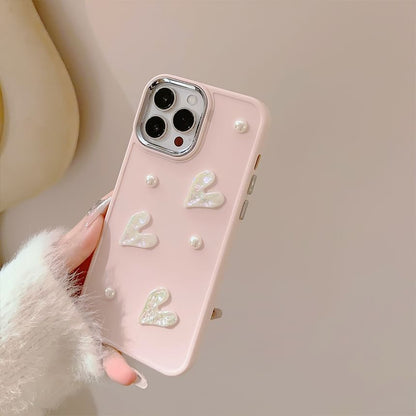 Heart Faux Pearl Phone Case