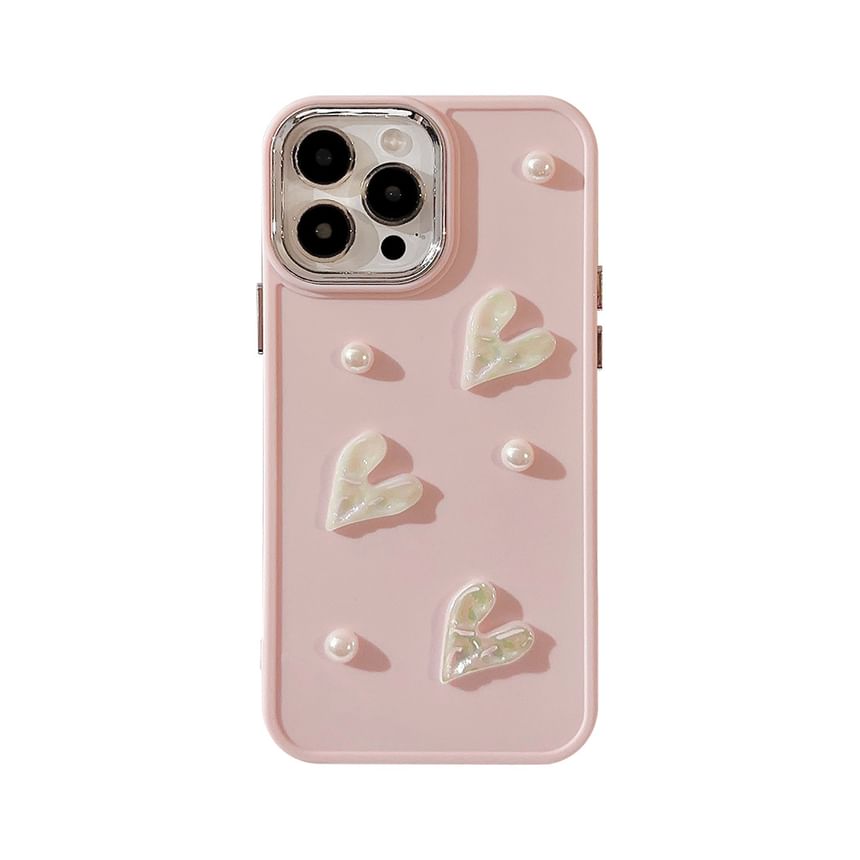 Heart Faux Pearl Phone Case