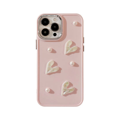 Heart Faux Pearl Phone Case