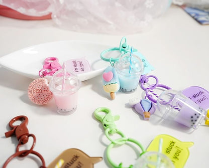 Bubble Milk-Tea Bag Charm / Key Ring