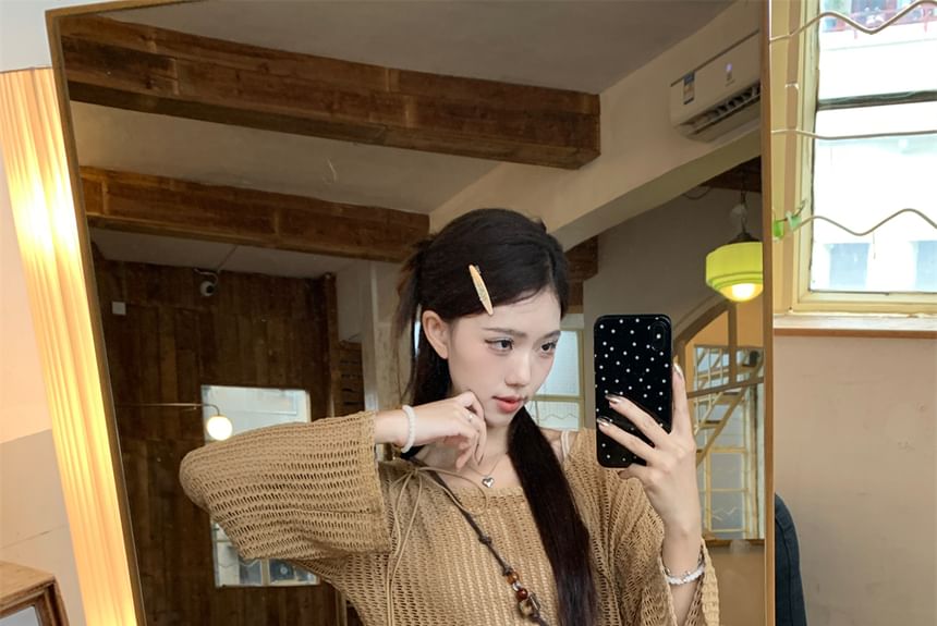 Mini Tassel Asymmetrical Detail Cropped / Top Mid Cami Rise Waist Plain Beaded Chain Skirt Distressed Sweater A-Line