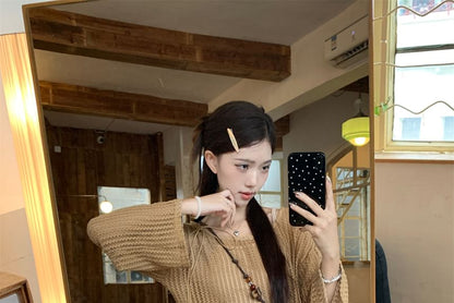 Mini Tassel Asymmetrical Detail Cropped / Top Mid Cami Rise Waist Plain Beaded Chain Skirt Distressed Sweater A-Line