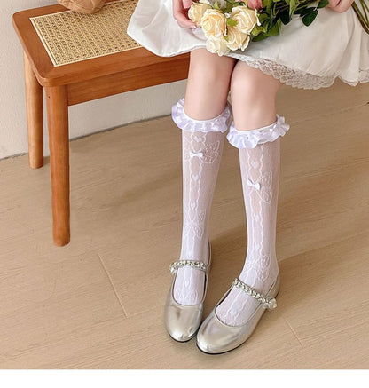 Bow Print Ruffle Socks