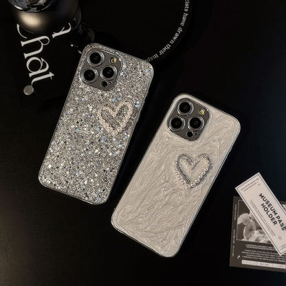 Phone Pearl Case Heart Faux